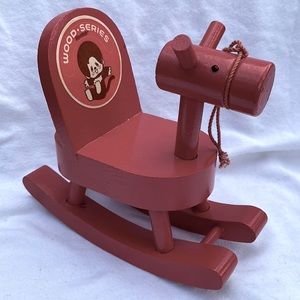Monchhichi Wood Series Vintage Rocking Horse